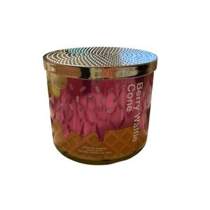 Bath & Body Works Berry Waffle Cone  3-Wick Candle NEW